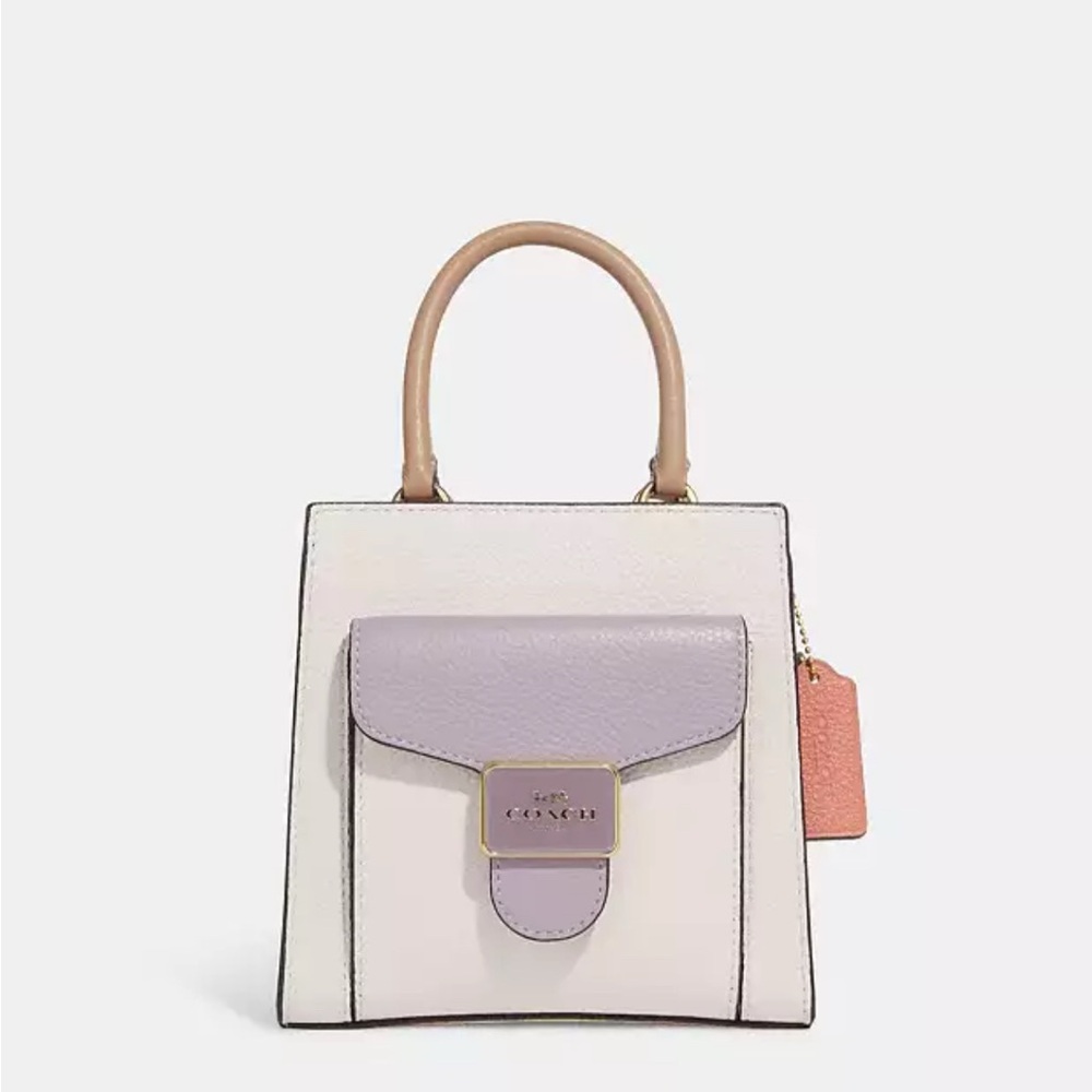 Coach Mini Pepper Crossbody Bag in White and Lavender